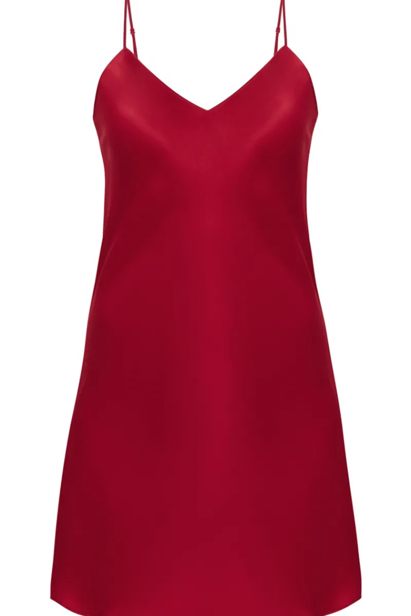 Silk Nightwear | Nighties, Babydolls & Chemises>Simone Pérèle Dream Silk Nightdress Tanga Red