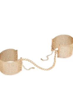 Restraints, Cuffs & Gloves | Pleasure>Bijoux Indiscrets Désir Métallique Metallic Mesh Cuffs Gold