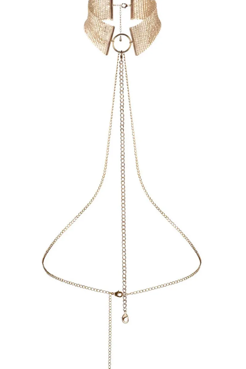 Collars & Chokers | Pleasure>Bijoux Indiscrets Désir Métallique Metallic Mesh Chain Collar Gold