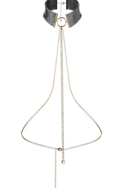 Collars & Chokers | Pleasure>Bijoux Indiscrets Désir Métallique Metallic Mesh Chain Collar Black