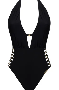 Swimsuits | Sexy Lingerie>Lise Charmel Eclat Rock Halter Swimsuit Black