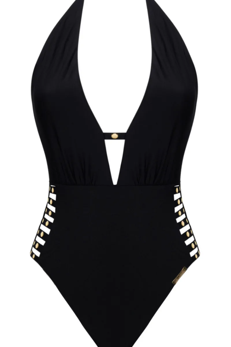 Swimsuits | Sexy Lingerie>Lise Charmel Eclat Rock Halter Swimsuit Black