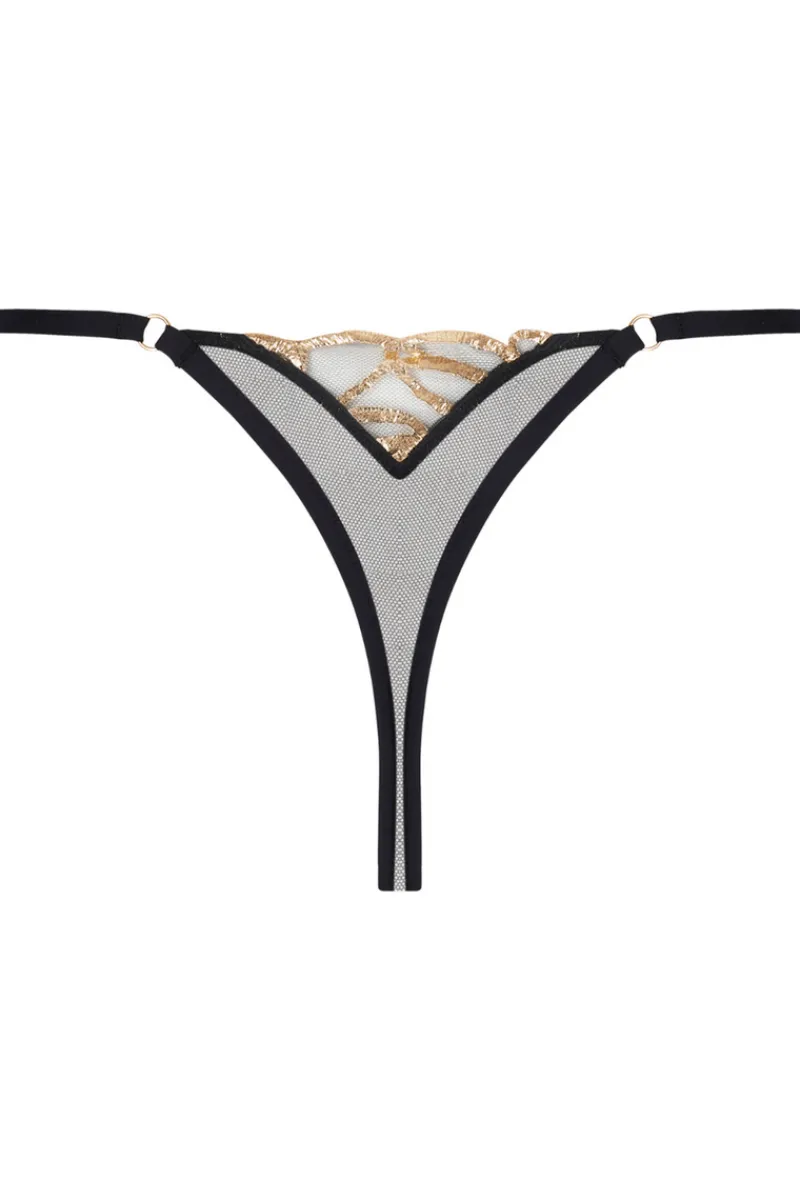 Luxury French Lingerie | Sexy Lingerie>Lise Charmel Eclats d’Or Mini Thong NoirOr