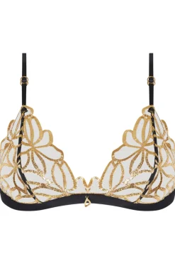 Sexy Lingerie | Luxury French Lingerie>Lise Charmel Eclats d’Or Non-Wired Triangle Bra NoirOr