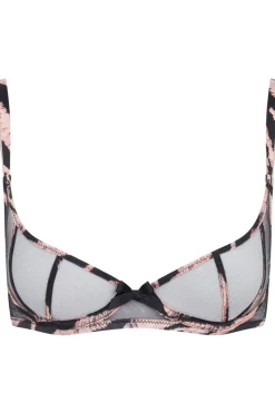 Plunge Bras | Balconette Bras & Demi Bras>Agent Provocateur Ellise Underwired Demi Cup Bra Black/Pink