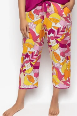 Pyjama Pants & Shorts | £30 And Under>Cyberjammies Emmi Fruit Print Cropped Pyjama Pants, Size UK 10 Multi