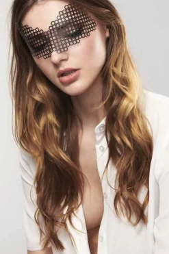 Masks & Blindfolds | Pleasure>Bijoux Indiscrets Erika Vinyl Mask Black