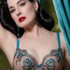 Sheer Lingerie | Balconette Bras & Demi Bras>Dita Von Teese Evelina Lurex Underwire Bra Peacock