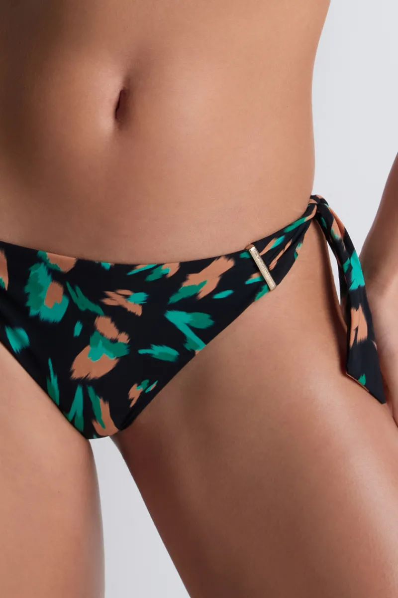 Sexy Lingerie | Luxury French Lingerie>Aubade Feline Energy Tanga Bikini Bottom GreenPanther