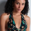 Sexy Lingerie | Luxury French Lingerie>Aubade Feline Energy Triangle Bikini Top GreenPanther