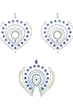Nipple Covers & Pasties | Pleasure>Bijoux Indiscrets Flamboyant Rhinestone Body Decorations Green/Blue
