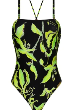 Swimsuits | Sexy Lingerie>Lise Charmel Fleurs de Nuit Strapless Swimsuit NuitLuciole