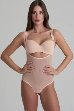 Bodysuits & Playsuits | Bra Solutions & Accessories>Bye Bra Forming Tulle WYOB Bodysuit Beige