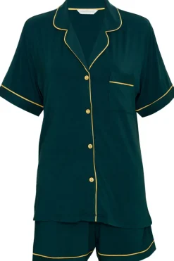 Pyjama Sets | Lingerie Sets>Cyberjammies Gabrielle Green Revere Jersey Shorty Set