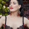 Red Lingerie | Balconette Bras & Demi Bras>Dita Von Teese Glamcatcher Balconette Bra Black/RunwayRed