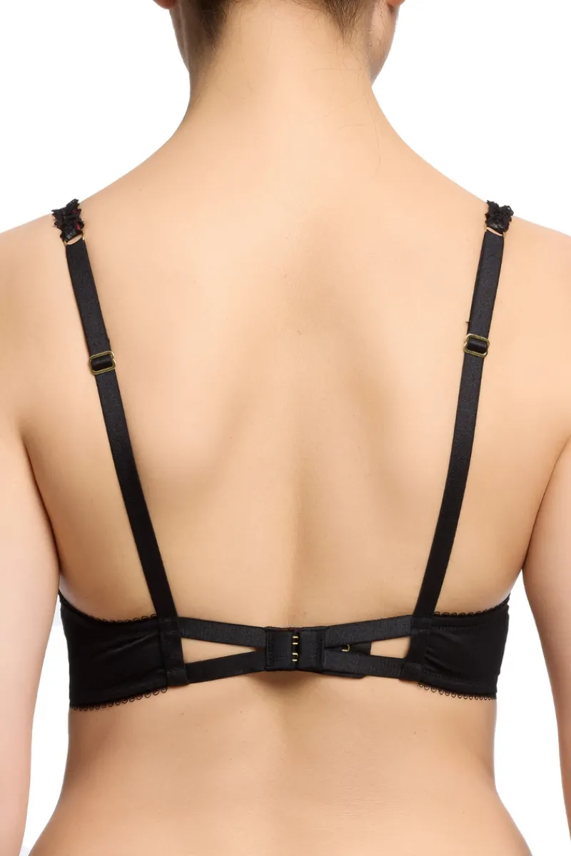 Red Lingerie | Balconette Bras & Demi Bras>Dita Von Teese Glamcatcher Balconette Bra Black/RunwayRed