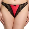 Red Lingerie | Thongs & G-strings>Dita Von Teese Glamcatcher Thong Black/RunwayRed