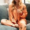 Pyjama Sets | 2 Piece Lingerie Sets>Fable u0026 Eve Hackney Flamingo Print Pyjama Set HackneyFlamingoPrint