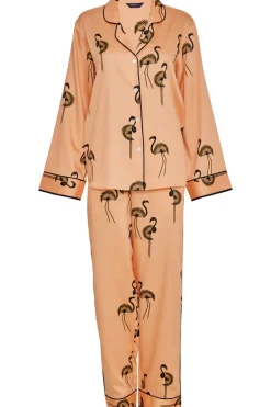 Pyjama Sets | 2 Piece Lingerie Sets>Fable u0026 Eve Hackney Flamingo Print Pyjama Set HackneyFlamingoPrint