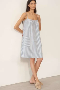 Ready To Wear | Dresses>Else Hamptons Slip Dress Blue/White/Saffron