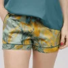 Pyjama Pants & Shorts | £30 And Under>Cyberjammies Hannah Leaf Print Shorts, Size UK 14 SageGreenMix
