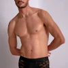 Sexy Lingerie | Luxury French Lingerie>Aubade Homme Men's Lace Boxer Black