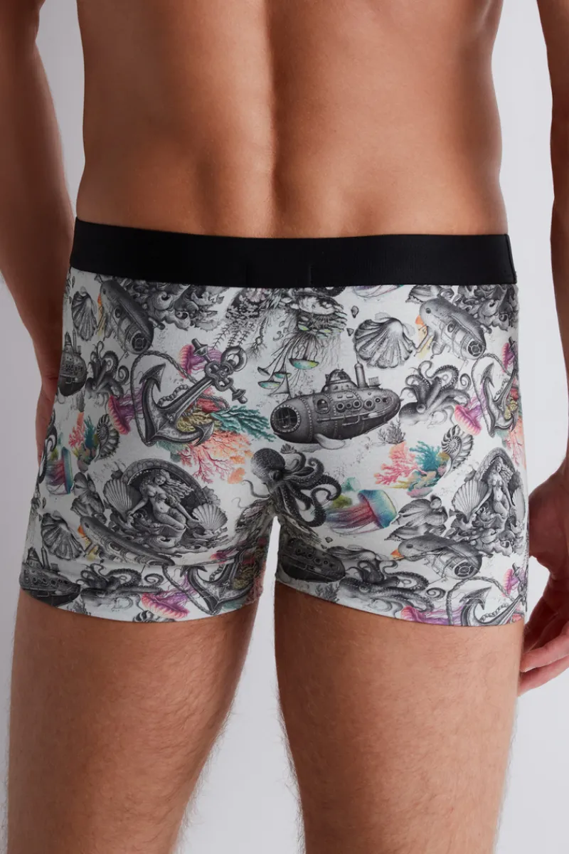 Sexy Lingerie | Luxury French Lingerie>Aubade Homme Men's Modal Cotton Strange Sea Boxer