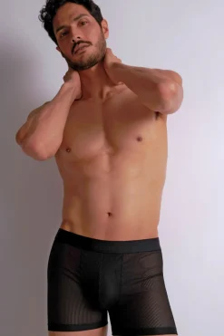 Sexy Lingerie | Luxury French Lingerie>Aubade Homme Men's Stripes Boxer Black