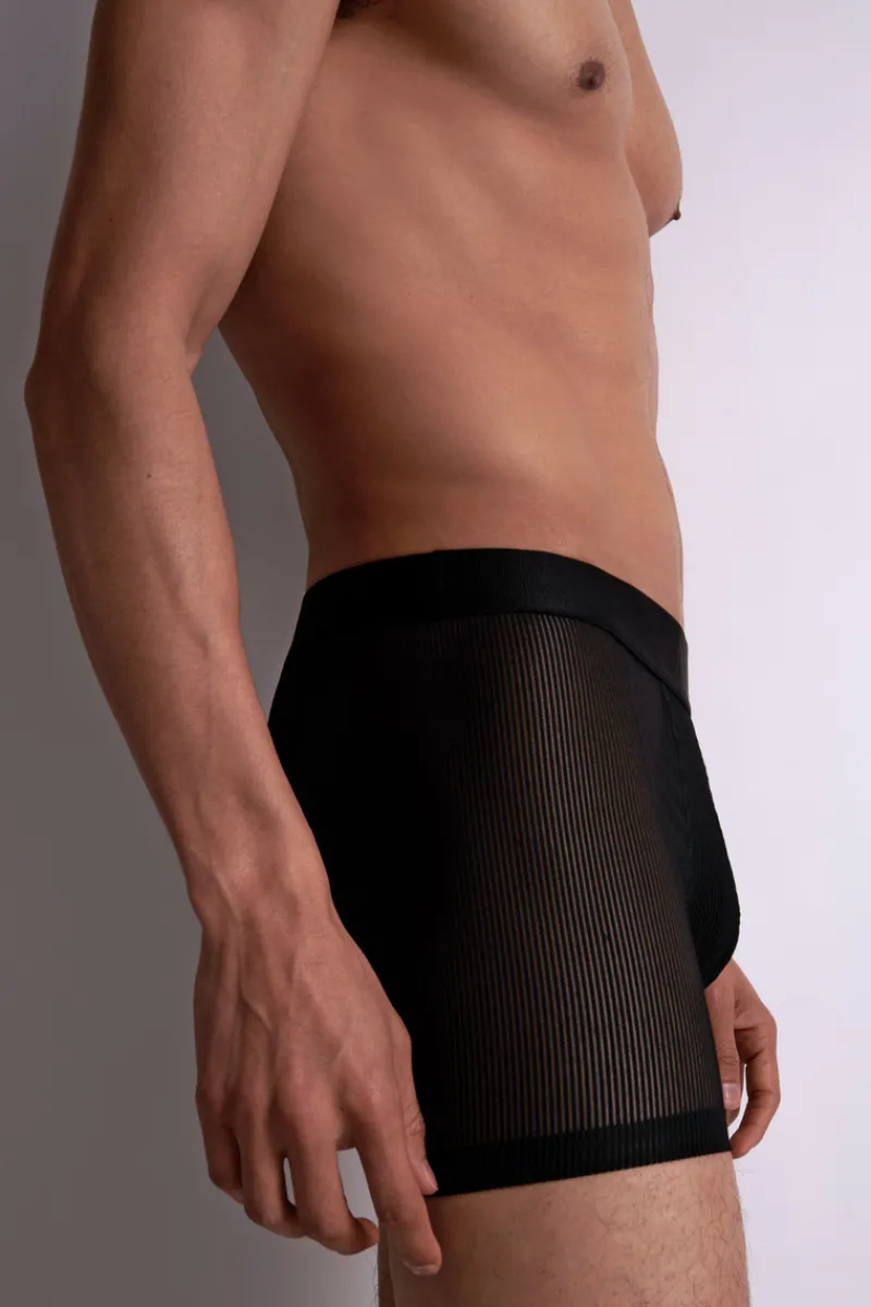 Sexy Lingerie | Luxury French Lingerie>Aubade Homme Men's Stripes Boxer Black