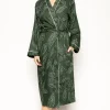 Kimonos & Robes>Cyberjammies Imogen Leaf Print Long Dressing Gown Green