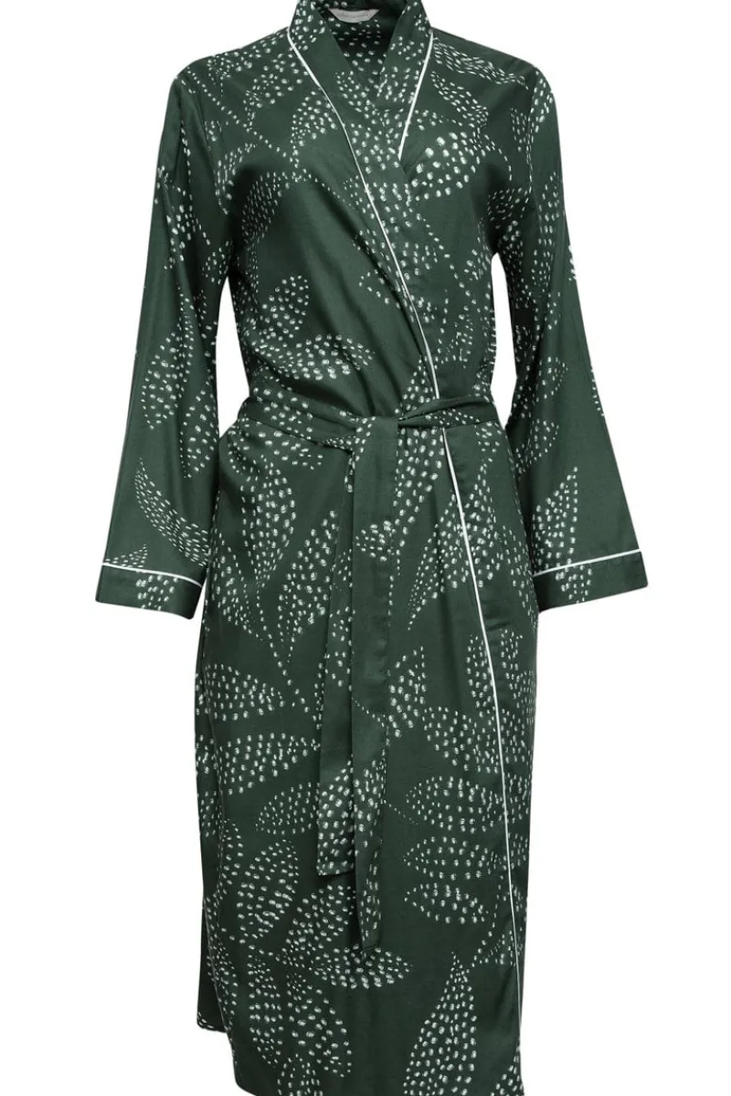 Kimonos & Robes>Cyberjammies Imogen Leaf Print Long Dressing Gown Green