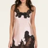 Silk Nightwear | Nighties, Babydolls & Chemises>Clara Rossi Italian Silk Chemise Blush/Black