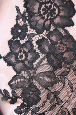 Silk Nightwear | Nighties, Babydolls & Chemises>Clara Rossi Italian Silk Chemise Blush/Black