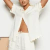 Pyjama Tops | Ready To Wear>Underprotection Jane Short Sleeve Pyjama Shirt Creme