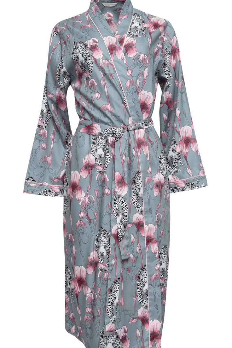 Kimonos & Robes>Cyberjammies Jessica Leopard Print Long Dressing Gown Multi