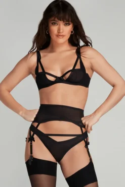 Sheer Lingerie | Suspender Belts>Agent Provocateur Joan Suspender Black