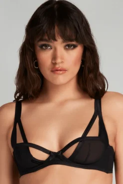 Sheer Lingerie | Balconette Bras & Demi Bras>Agent Provocateur Joan Underwired Balconette Bra Black
