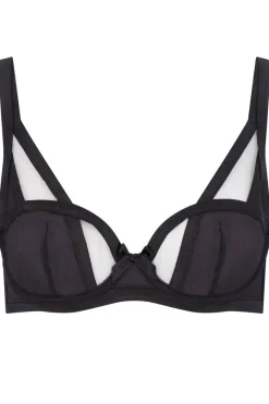 Sheer Lingerie | Balconette Bras & Demi Bras>Agent Provocateur Joan Underwired Balconette Bra Black