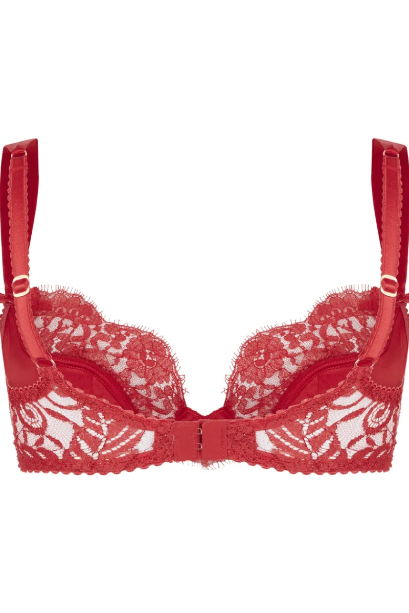 Red Lingerie | Sheer Lingerie>Agent Provocateur Kateryna Plunge Underwi Bra Red