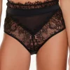 £30 And Under | Sheer Lingerie>Lingadore Lace & Mesh High Waist Brief, Size XS (UK 8) Black
