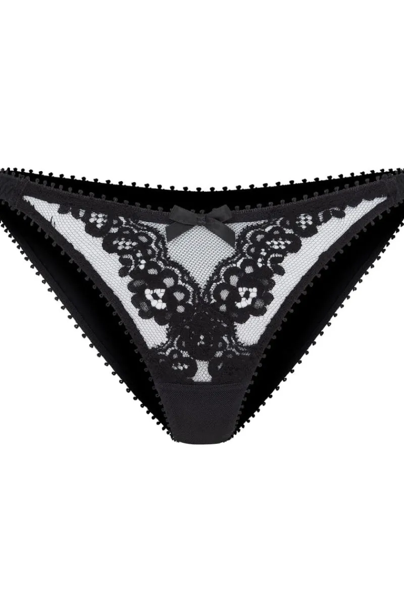 Sheer Lingerie | Briefs>Agent Provocateur Lacy Brief Black