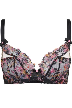 Plunge Bras>Agent Provocateur Leisha Plunge Underwire Bra Black/Multi
