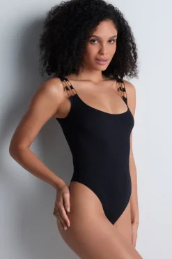 Sexy Lingerie | Luxury French Lingerie>Aubade Les Bodys Ribbed Knit Bodysuit in Black