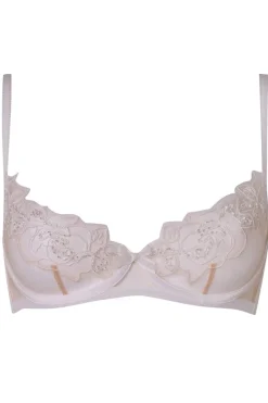 Bridal & Honeymoon Lingerie | Plunge Bras>Agent Provocateur Lindie Demi Cup Plunge Bra Ivory
