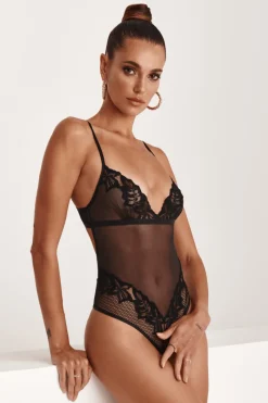 Pearl Thong Bodysuits | Sexy Lingerie>Bracli London Body Black