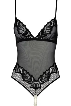 Sexy Lingerie | Pearl Thong Bodysuits>Bracli London Daisy Body Black