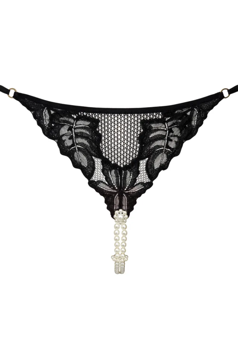 Sexy Lingerie | Pearl Knickers & Thongs>Bracli London Daisy G-String Black