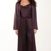 Kimonos & Robes>Lingadore Long Satin Kimono Dark Pepper