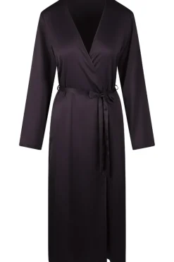 Kimonos & Robes>Lingadore Long Satin Kimono Dark Pepper