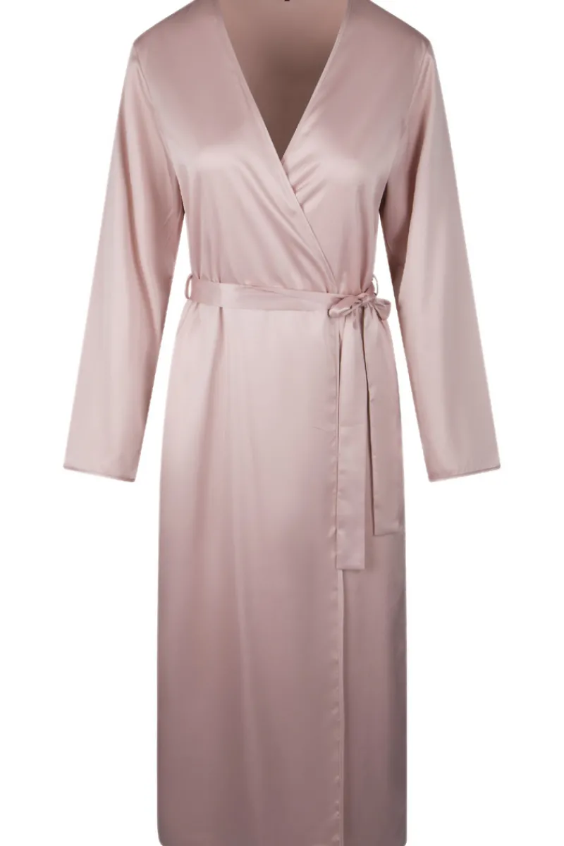 Kimonos & Robes>Lingadore Long Satin Kimono Rose Smoke